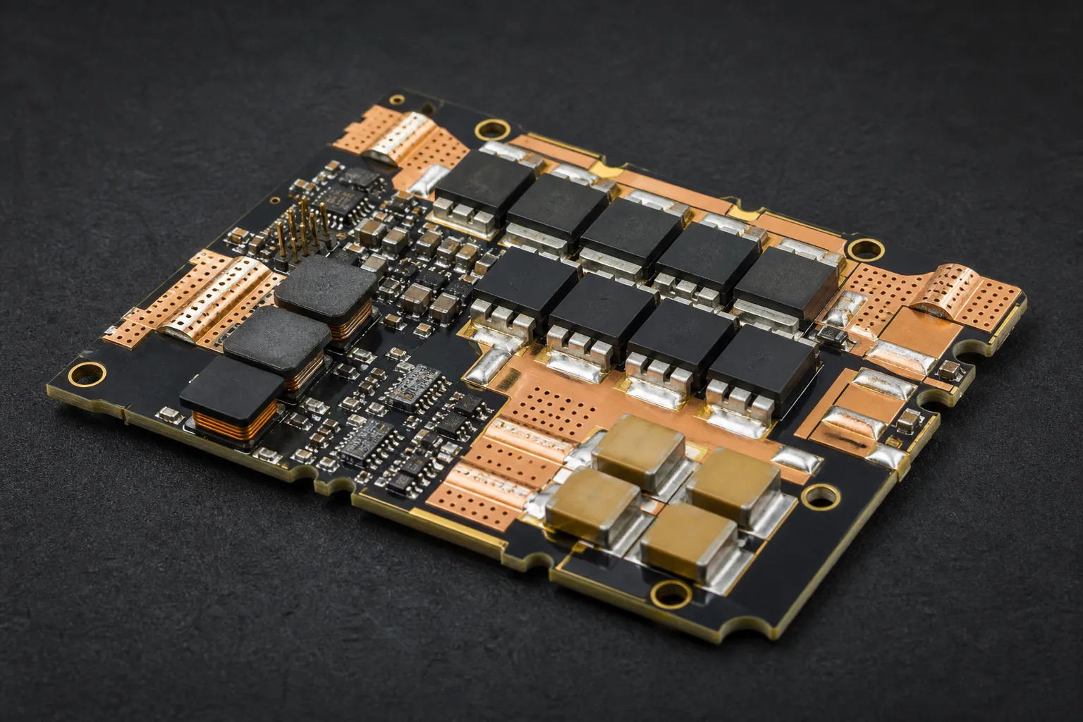 Power electronics and ESC PCB with high-current copper layout